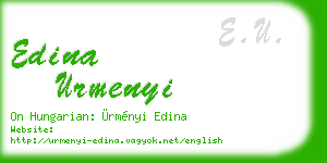 edina urmenyi business card